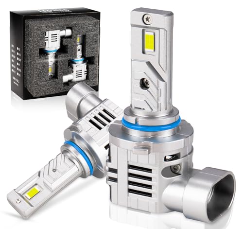 9005/9006 Led Headlight Blubs,Upgraded Halogen Replacement 1:1 Size Fog Light 6500K White Illumination & Cooling Fan,50000LM 800% Bright Long Lifespan,No Flicker 99% Compatibility Plug & Play (2 Pcs)