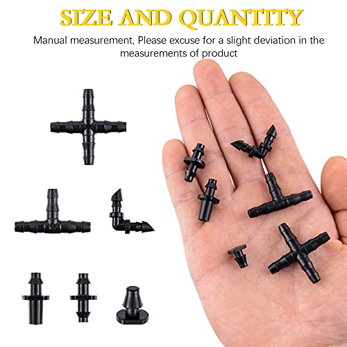 280 Pcs Barbed Connectors Irrigation Fittings Kit,Drip Irrigation Barbed Connectors 1/4''Tubing Fittings Kit For Flower Pot Garden Lawn(Straight Barbs,Single Barbs,Tees,Elbows,End Plug,4-Way Coupling) #TOP4