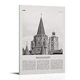 Ingolstadt-Druck, schwarz-weiß, Ingolstadt-Wandkunst, 