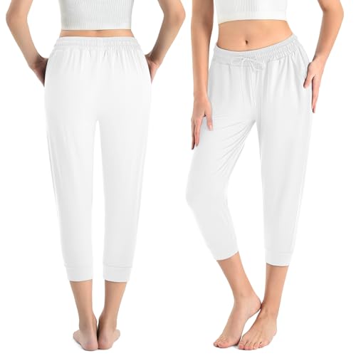 Image of CADITEX Womens Joggers with Pockets,Stretch Active Drawstring Sweatpants Women for Travel Workout Running