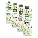 365 by Whole Foods Market, Organic Coconut Water, 100% Pulp-Free Juice, 33.8 Fl Oz (Pack of 4)