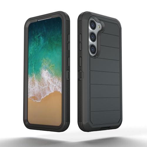 Image of KLD Rugged Armor Back Cover Compatible for Samsung Galaxy S23 Case Hard PC + Soft TPU with Bumper Complete Protection Mobile Pouch - Black