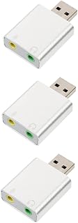 UKCOCO 3pcs USB External Sound Card Microphone Adapter USB Adaptor Universal Adapter Computer Adapter USB Adapters USB Audio Adapter External USB Audio Sound Cards Drive-free Adapter Bus