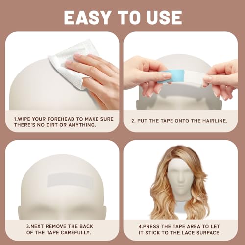 36PCS Waterproof Lace Tape for Hairpiece Wig Tape Adhesive Double-Sided Waterproof Lace Wigs Lace Tape for Wigs Toupees Hair Pieces and Hair Extension The Front Of Lace Supports Wigs Tape - Image 6