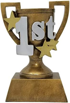 Decade Awards 1st Place Gold Cup Trophy - First Place 3D Gold Cup Award - 7 Inch Tall - Engraved Plate on Request
