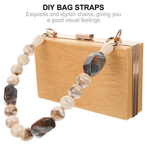 Tendycoco Bolsa de resina com alças de substituição, bolsa de ombro com contas, alça transversal par