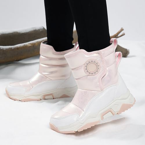 IWIHMIV Boy Winter Boots Boys' Snow Boots Winter Boot Kids Snow Boots Boys Girls Warm Outdoor Non Slip Cold Weather Shoes4