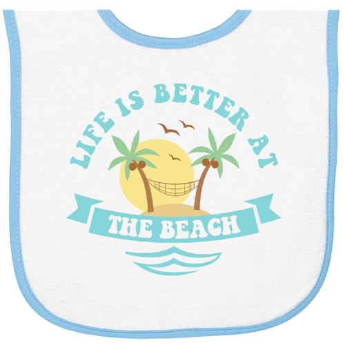 inktastic Life's Better At the Beach Baby Terry Cloth Bib