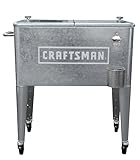 LEIGH COUNTRY Craftsman 60-Qt Galvanized Cooler, with Wheels for Outdoor/Patio/Porch