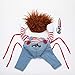 XehCaol Chucky Hundekostüme für Hunde Wig and Knife,Lustige Chucky Hundekleidung Puppe Halloween Cosplay Kostüm (S)