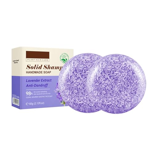 Savon Shampoing à La Lavande 2PCS – Anti-Pelliculaire Et Anti-Démangeaisons – Nourrissant Et Hydratant Pour Cuir Chevelu Sec – Avec Des Huiles...