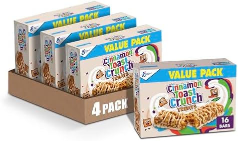 Cinnamon Toast Crunch Cereal Treat Bars, Snack Bars, Value Pack, 16 Ct, 13.6 oz (Pack of 4)