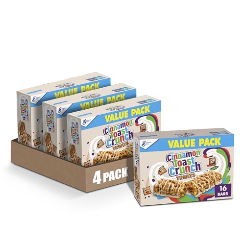 Cinnamon Toast Crunch Cereal Treat Bars, Snack Bars, Value Pack, 16 Ct, 13.6 oz (Pack of 4)