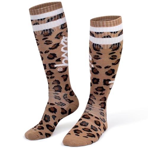 Eivy Meias de lã de líder de torcida mulher, Leopardo