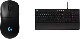 Logitech G PRO Wireless Gaming Mouse, HERO 25K Sensor - Black & 213 Prodigy Gaming Keyboard, LIGHTSYNC RGB Backlit Keys, Spill-Resistant, Customizable Keys, Dedicated Multi-Media Keys - Black