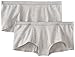 PACT Women's Everyday Boyshort 2-Pack, Heather Grey, Small