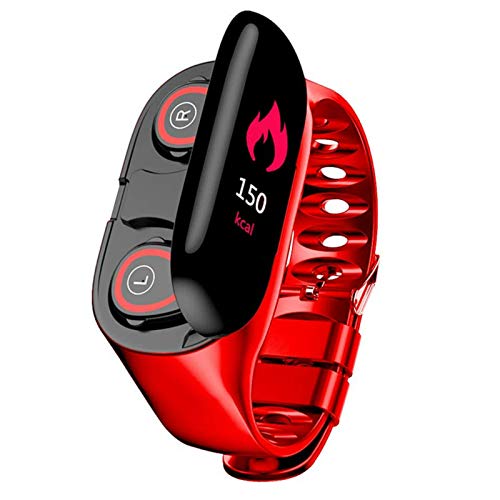 ZSGG Smart Watch with Bluetooth Earbuds, M1 2 in 1 Wireless Earphones Fitness Tracker Watch Combo Running Music Wristband Earphone Heart Rate Blood Pressure Cover