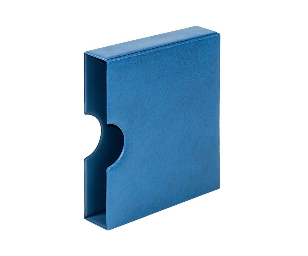 LINDNER Das Original Set: Karat-Münzalbum Classic mit Schutzkassette mit Griffmulden, blau