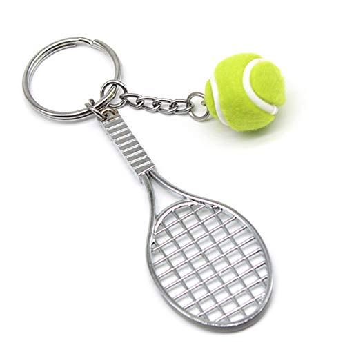 Leprato Tennis Keychain Mini Metal Tennis keychains Cute Tennis Racket