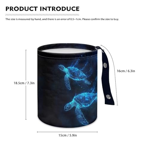 Image of Sea Turtle Print Car Trash Can, Cute Car Trash Bag, Hanging Organizer and Storage Bag, Universal Fit for Front Seat, Back Seat, Floor, Headrest