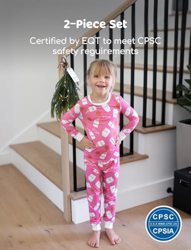 Image of PATPAT Bamboo Viscose Pajama Sets for Toddler Boys & Girls Baby Kids, Ultra-soft Snug fit Pjs Sleepers for Birthday Holiday
