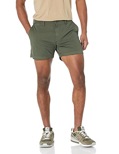 Amazon Essentials Męskie slim fit 12,7 cm płaskie przednie wygodne rozciągliwe chinosy (wcześniej Goodthreads), ciemnozielone, 36
