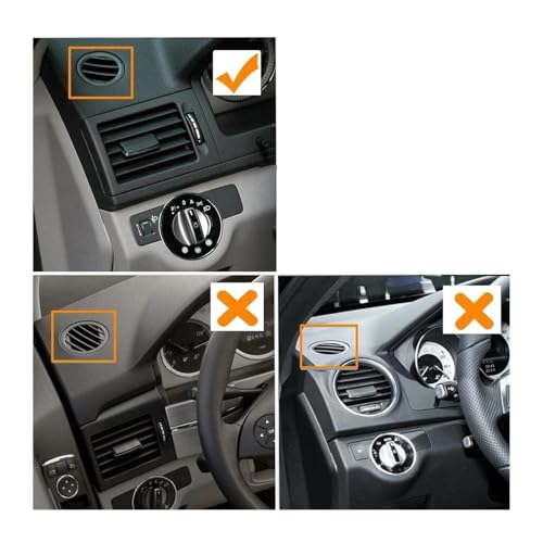 Aire acondicionado redondo para salpicadero con acabado premium para Mercedes W204 5