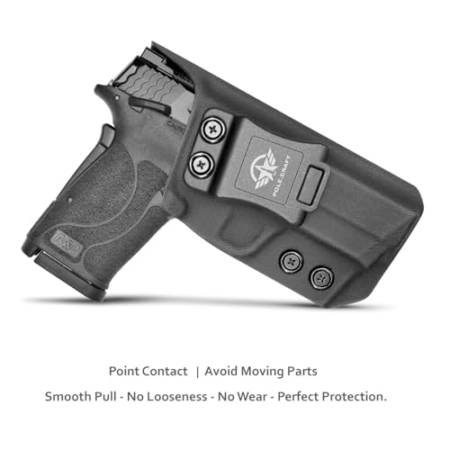 POLE.CRAFT M&P Shield EZ Holster IWB Kydex Holster Fit: Smith & Wesson M&P 9mm Shield EZ & S&W M&P 9 Shield EZ M2.0 Pistol- Inside Waistband - Adj. Cant Retention - Cover Mag-Buttom