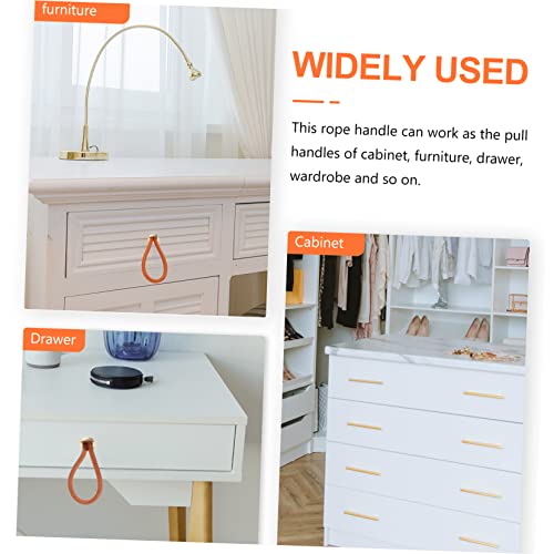 KONTONTY Leather Drawer Pull and Attic Door Pull - Chest Handles and Knobs for Farmhouse Doors, As Shown 3, 6.5X1.5cm - Image 4