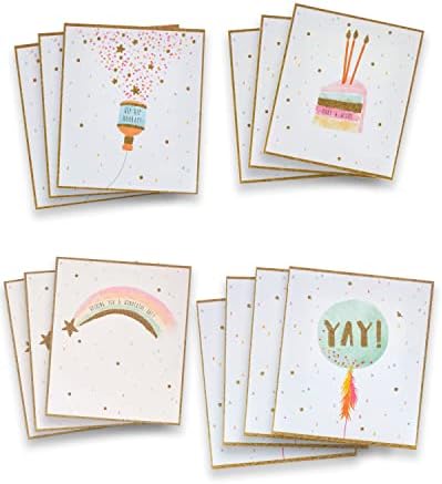 Multipack of 12 Happy Birthday Cards With 6 Designs - Lovely Sweet Design for Her