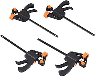 Quick Grip ClampsKamtop 4Pcs 100mm Quick Clamp 4 Inch Quick Release Clamps Set Plastic Quick Grip Clamps Ratchet Bar Clamps F Woodworking Clamps for Woodwork, Manual Work, DIY Handmade Craft ect.