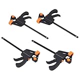 4 Pack Quick Grip Clamps, AMTOVL 4' Ratchet Bar Clamps Woodworking Clip Bar F Clamps Grip Quick Ratchet Release Squeeze Hand Bar Tool 4 inch 4 Pack