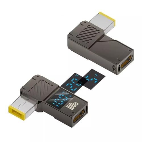Image of ETZIN USB C to DC Adapter, USB C Female to DC 11.0 x 4.5mm Barrel Jack, 100W PD Laptop Fast Charging Adapter with Power Display (11.0x4.5mm)