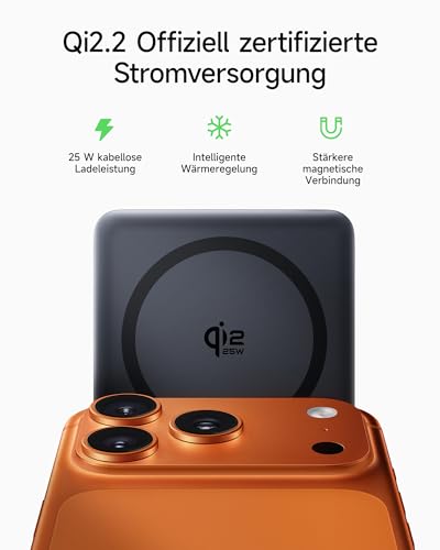 Baseus Picogo AM52 Power Bank, Qi2.2 Magsafe Powerbank 10000mAh, 25W Wireless, PD 45W Schnellladung, Integriertes USB C Kabel, Magnetische Externe Batterie Slim für iPhone 17/16/15/14/13/12, Schwarz 2