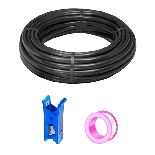 HAXIHA 12 Metri Tubo Aria Compressa Nero,Attacco Rapido Tubo Aria 6mm Diametro Esterno 4mm Diametro Interno, Pneumatico per Aria Compressa, Adatto Per il di vari Utensili Pneumatici