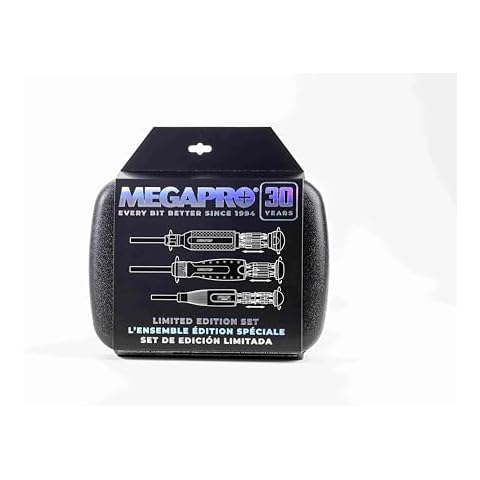 MEGAPRO Three Screwdriver Kit, 15-in-1 Multi-Bit (151NAS-CS), 13-in-1 Ratcheting (211R2C36RD), 24-in-1 Precision (251PRECISION), 30th Anniversary Blue/Yellow Cover