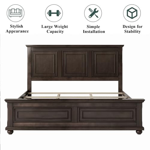 Mirightone BS208AD King Size Platform Bed With Tall Headboard & Footboard thumb #5