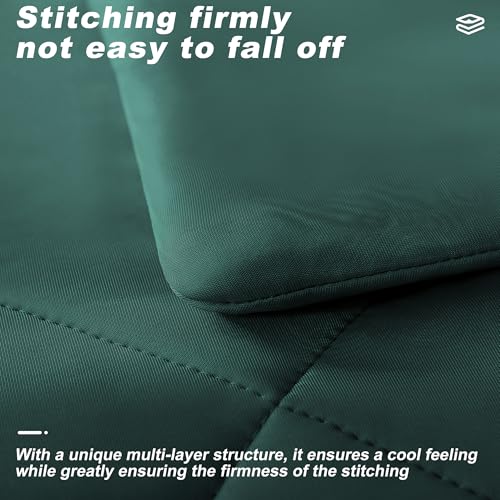 Image of Cooling Comforter Queen Size, Double-Sided Cold Tech Quilted Bed Comforters Cooling Blanket for Hot Sleepers, Breathable Lightweight Summer Bedding, All-Season Ice Blanket, Emerald Green