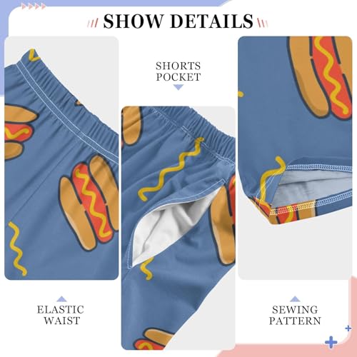 Cheese Hot Dog Boys Pants Boys Athletic Pants Long Pant for Boywith Pockets Wide-Leg Size 6-14Y4
