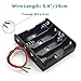JWISLAND (Pack of 8 4 AA Battery Holder with Leads - 6V (4 X 1.5V) Plastic Battery Case for DIY Electronics Projects, Toys