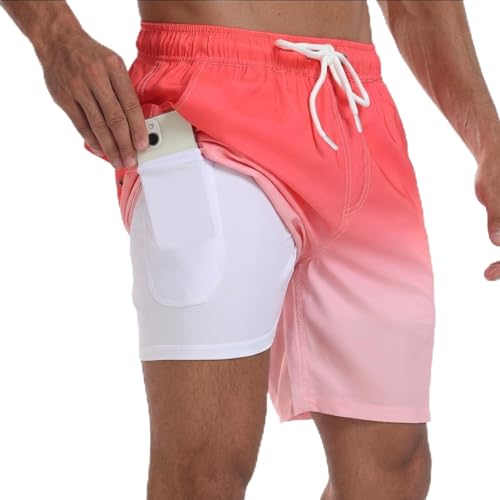 Image of Keevoom Mens Swim Trunks Compression Liner Swimming Shorts Swimwear Quick Dry Swimsuit Bathing Suits Board Shorts