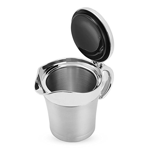 Double Insulated Gravy Boat - Stainless Steel Sauce Jug with Hinged Lid Hinged Lid Ideal for Gravy or Cream at Thanksgiving (750ML/26 OZ)
