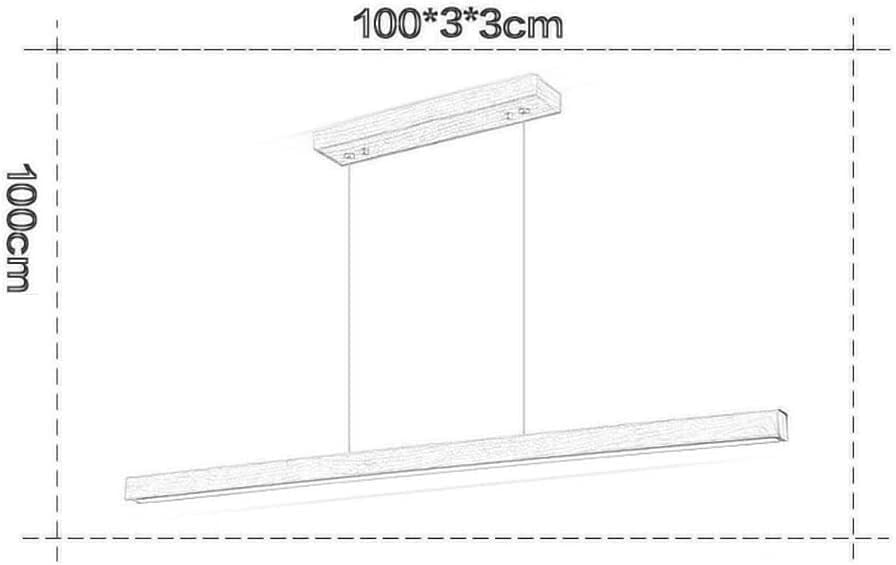 Miniatura 4 de Lámpara colgante de grano de madera, lámpara colgante de metal lineal, moderna lámpara LED de 6000 K, lámparas de suspensión para sala de estar,