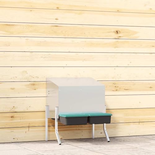 Caja nido para gallinas de acero galvanizado Mangloder resistente para exteriores y establos 2