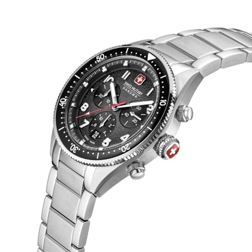 Image of Swiss Military Hanowa SMWGI0003803 NAVALUS PRO Chrono - Swiss Made Round Black Chronograph - Watch for Men