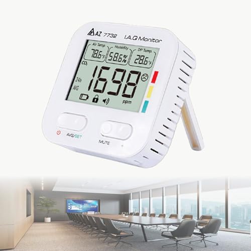 PoiToe Detector de CO2 para Interiores, Monitor de Calidad del Aire, Medidor de CO2 4 En 1, Comprobador de Temperatura Y Humedad, Apto para El Hogar, Salas de Cultivo Y Espacios Reducidos.