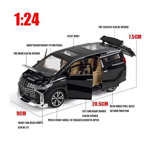 Image of Invite Enterprise Exclusive Alloy Metal Pull Back Die-Cast Car 1:24 Big Toyato Alphard Diecast Metal Pullback Toy Car With Openable Doors, Light Music Boys Gifts Toys For Kids(1:24 Alphard - White)