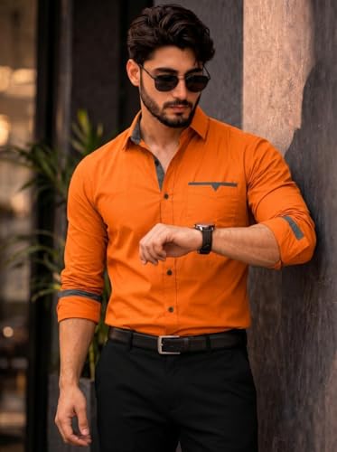Image of Amazon Brand - INKAST Cotton Shirt for Men | Regular Fit Full Sleeve Casual Shirt | Stylish Formal Office Wear Shirts for Men | Soft Comfortable Breathable Cotton Fabric | Fashionable Office Wear