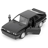 RMZ City 1:36 Model Car Audi 1980 Quattro, Diecast Pull Back Model Toy Car, Doors Open, Collection Kids Toy for Aged 3 and up, Gift Black