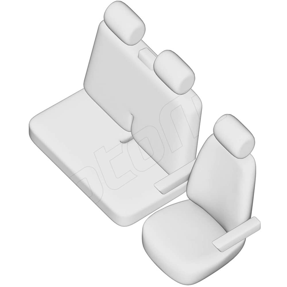 otoM Oryginalne designerskie pokrowce na siedzenia z materiału 2+1, kompatybilne z Volkswagen T5 2003-2015